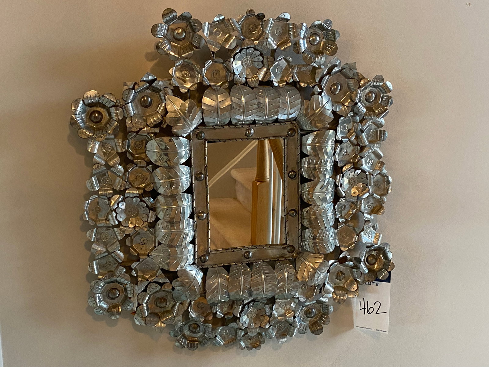 Metal Floral Mirror: Pierced