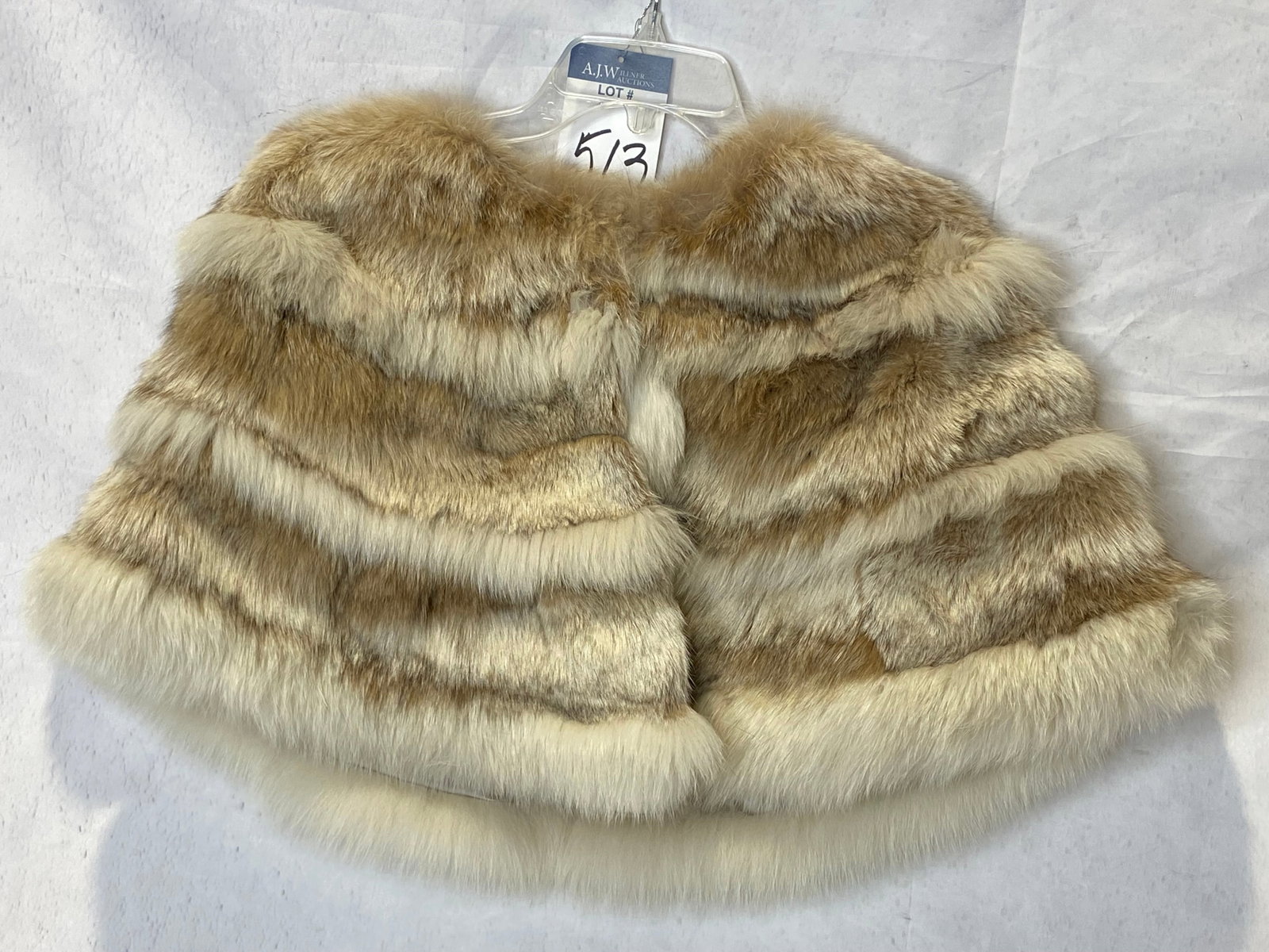 Vintage Furs By Snyder Fox Fur Shawl: Creams and Beige