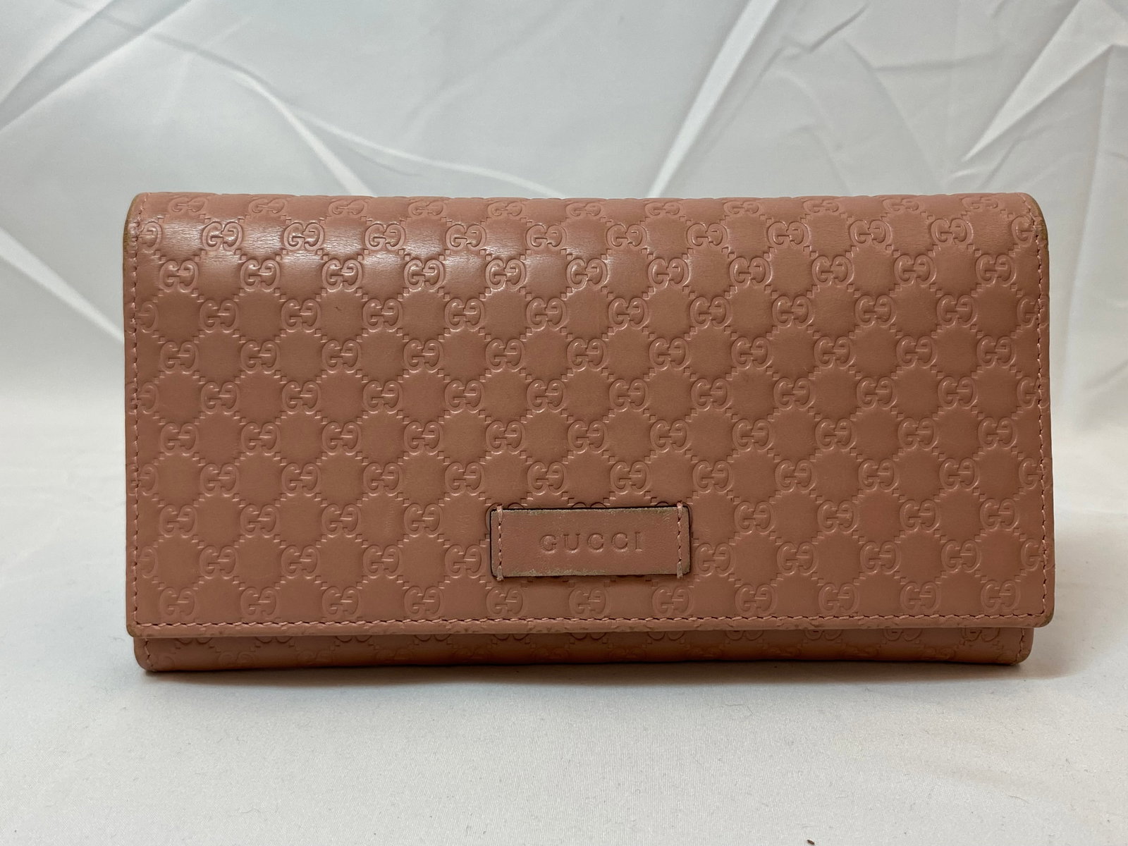 GUCCI VINTAGE SOFT PINK CONTINENTAL MICROGUCCISSIMA WALLET (1 of 13)