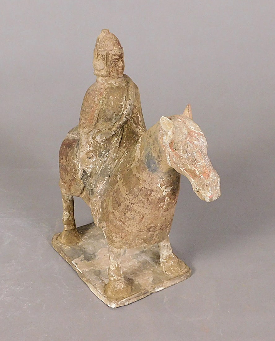 Painted Pottery Horse and Warrior Sui Dynasty (1 of 9)