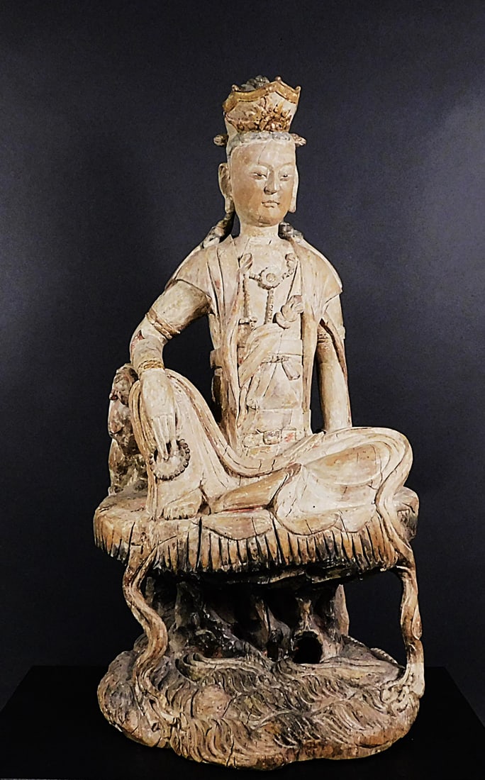 Grand Carved Wood Seated Guanyin Song Dynasty (1 of 20)