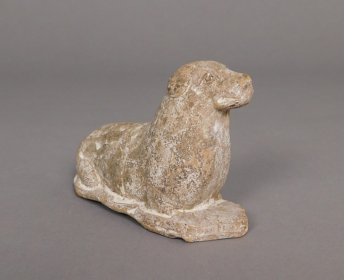 Painted Pottery Reclining Dog Han Dynasty (1 of 8)