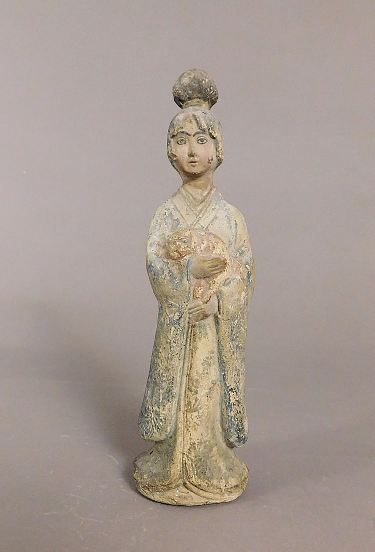 Painted Pottery Girl w/ Dog Han Dynasty (1 of 9)