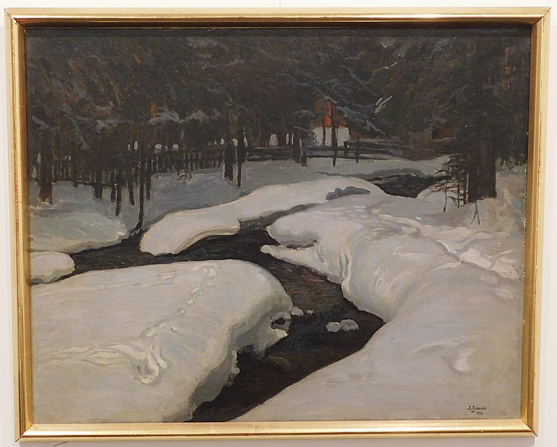Winter Landscape Oil on Canvas J. Glasner 1908 (1 of 8)