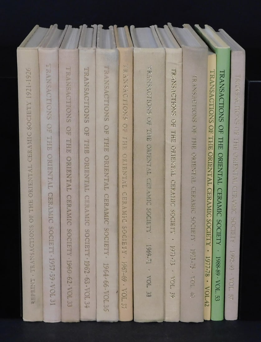 A Collection of Transaction Volumes of the Oriental Ceramic Society 1921-1993: A Collection of Transaction Volumes of the Oriental Ceramic Society 1921-1993 PROVENANCE: Weisbrod Chinese Art, Ltd., New York