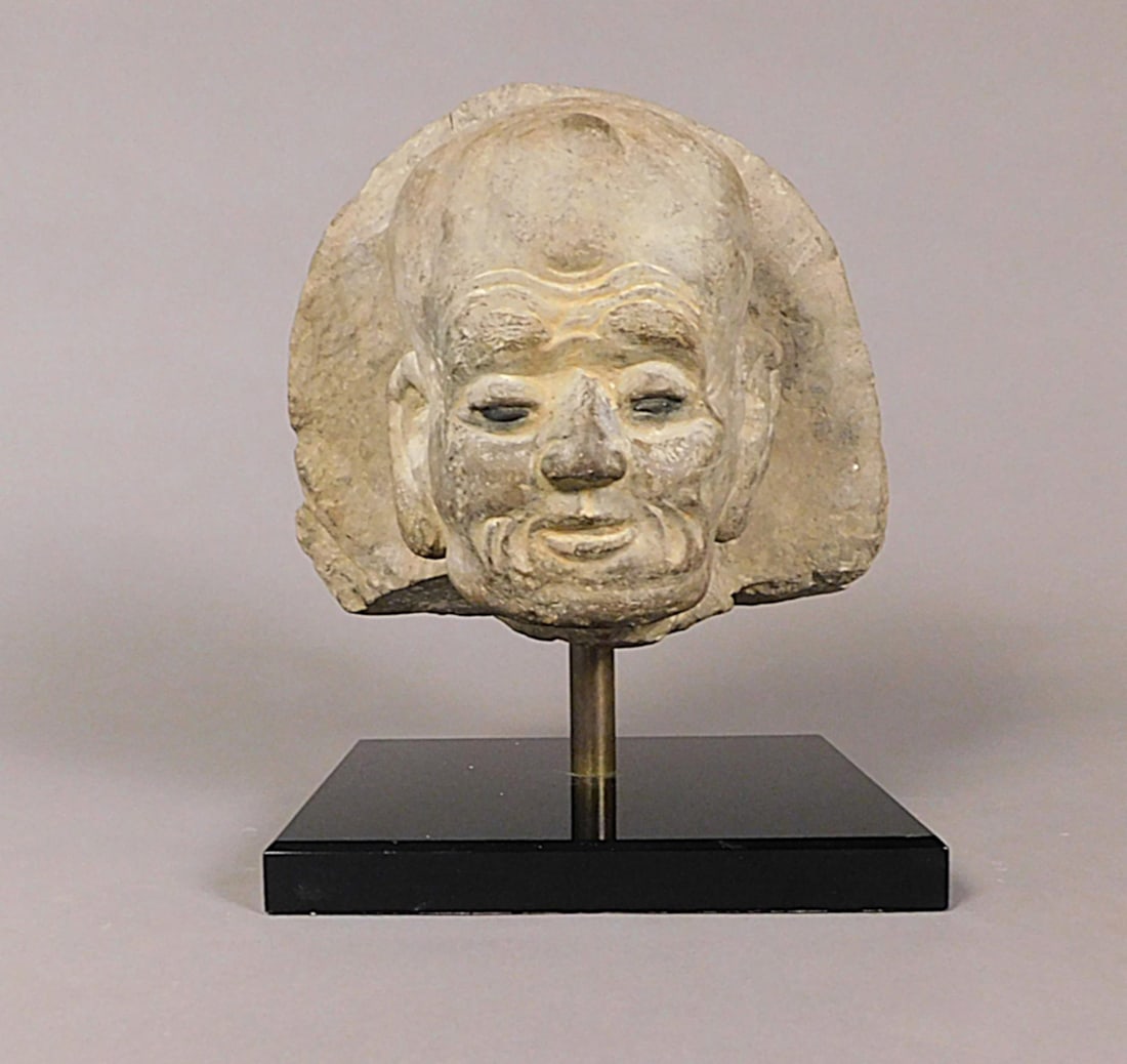 Carved Stone Lohan Head Song Dynasty possibly Earlier (1 of 11)