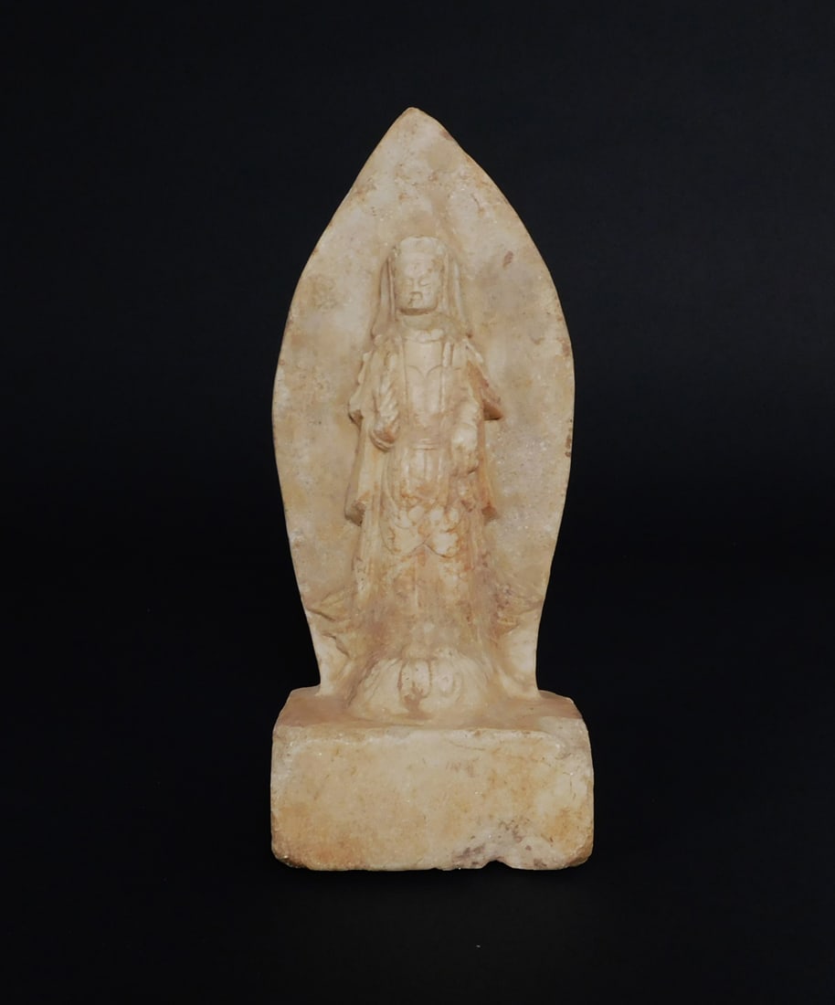 Carved Marble Buddha Stele w/ Inscription Northern Qi Dynasty (1 of 12)