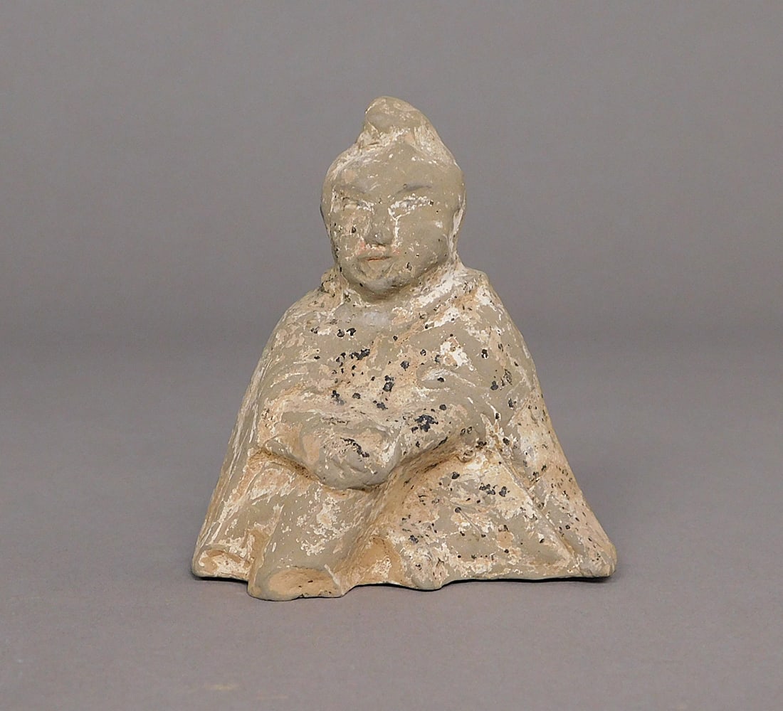 Painted Pottery Figure Han Dynasty  w/ Mineral Deposits (1 of 6)