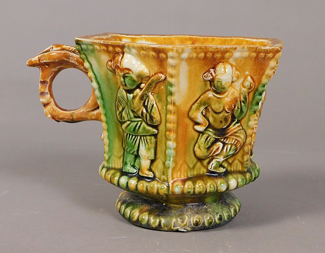 Sancai Glazed Pottery Cup w/ Handle Tang Dynasty (1 of 9)
