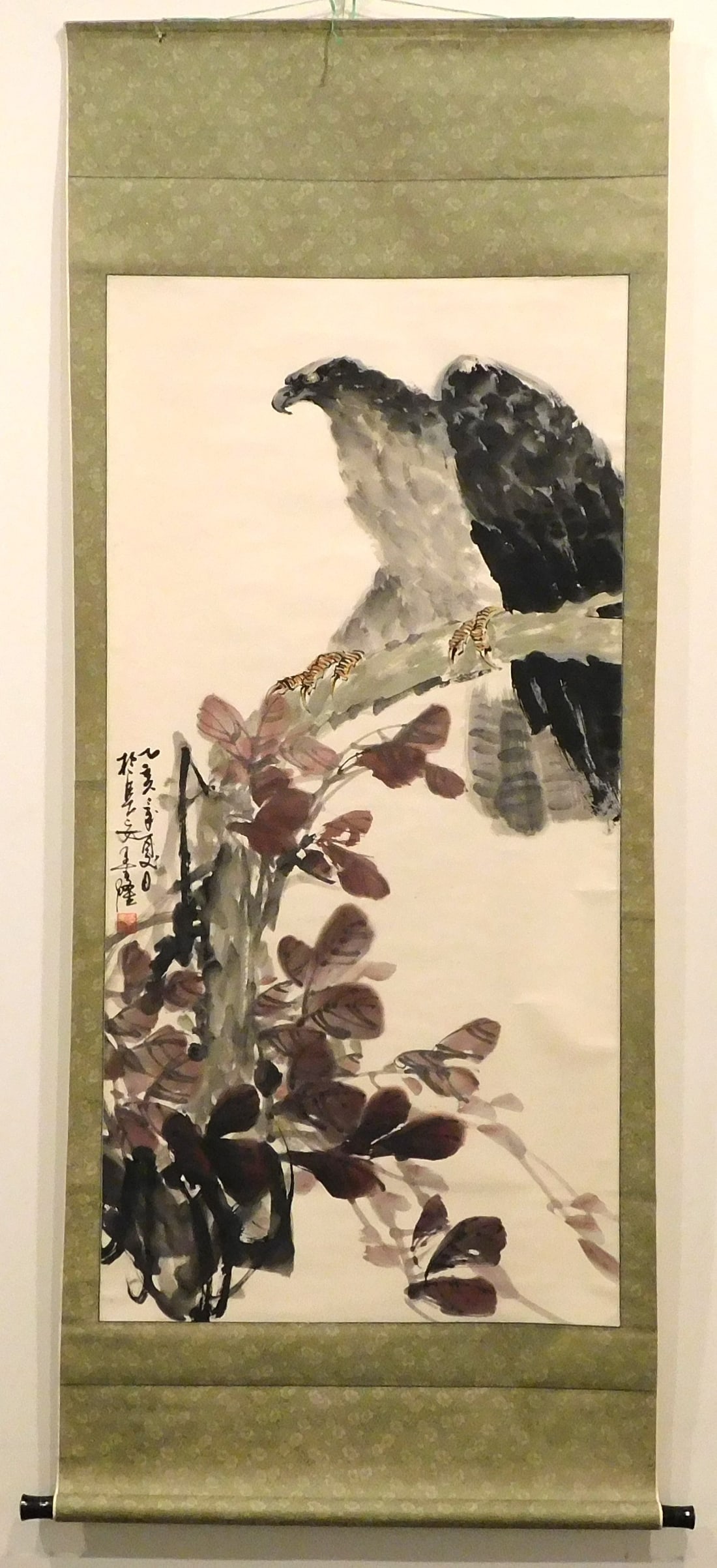 Chines Scroll Painting Watercolor on Paper of an Eagle (1 of 10)