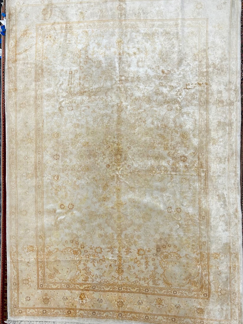 Flosh-Floral Area Rug, 6'-1" X 9'-0": Size: 6'-1" X 9'-0" Country of Origin: TUR Color: MLT Border: MLT Advertised Retail Price: $ 5550 Tag No. 10473