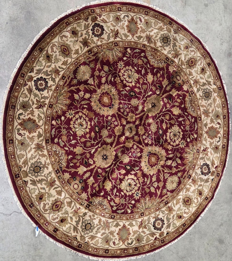 Ushak-Round Area Rug, 8'-11" X 8'-11" (1 of 4)