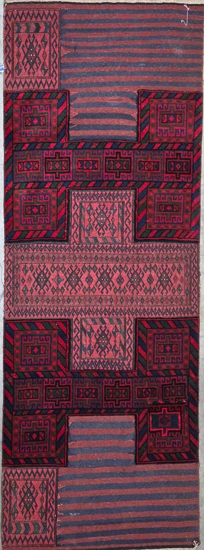 Camel Bag-G Runner, 3'-9" X 7'-8": Size: 3'-9" X 7'-8" Country of Origin: TRK Color: MLT Border: MLT Advertised Retail Price: $ 2950 Tag No. 11305