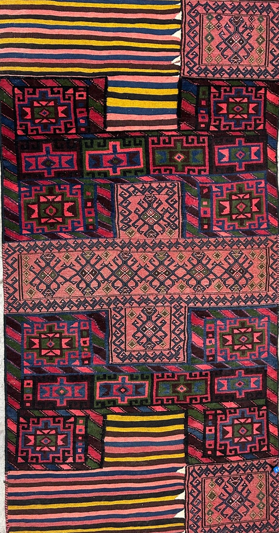 Camel Bag-G Runner, 3'-5" X 7'-0": Size: 3'-5" X 7'-0" Country of Origin: TRK Color: MLT Border: MLT Advertised Retail Price: $ 2550 Tag No. 11303