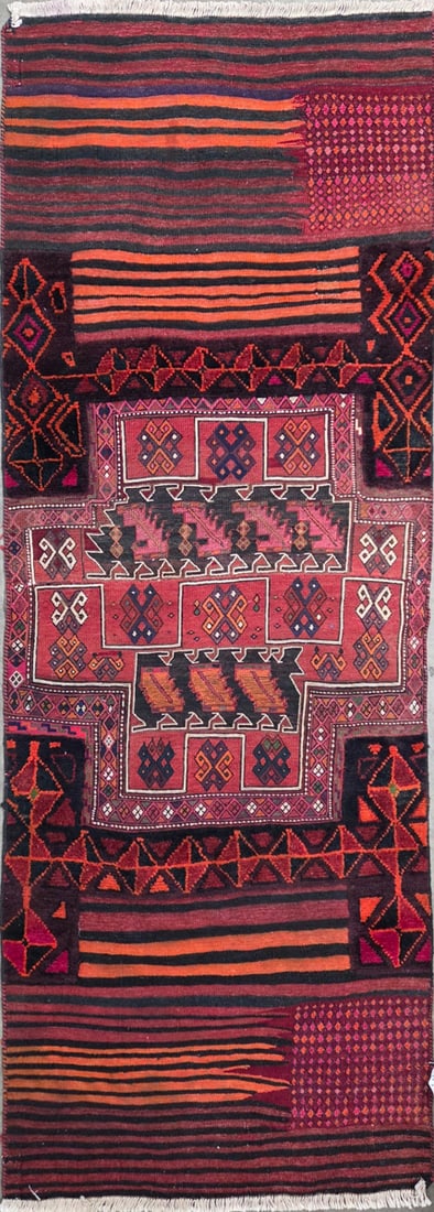 Camel Bag-G Runner, 3'-1" X 7'-3": Size: 3'-1" X 7'-3" Country of Origin: TRK Color: MLT Border: MLT Advertised Retail Price: $ 2550 Tag No. 11304