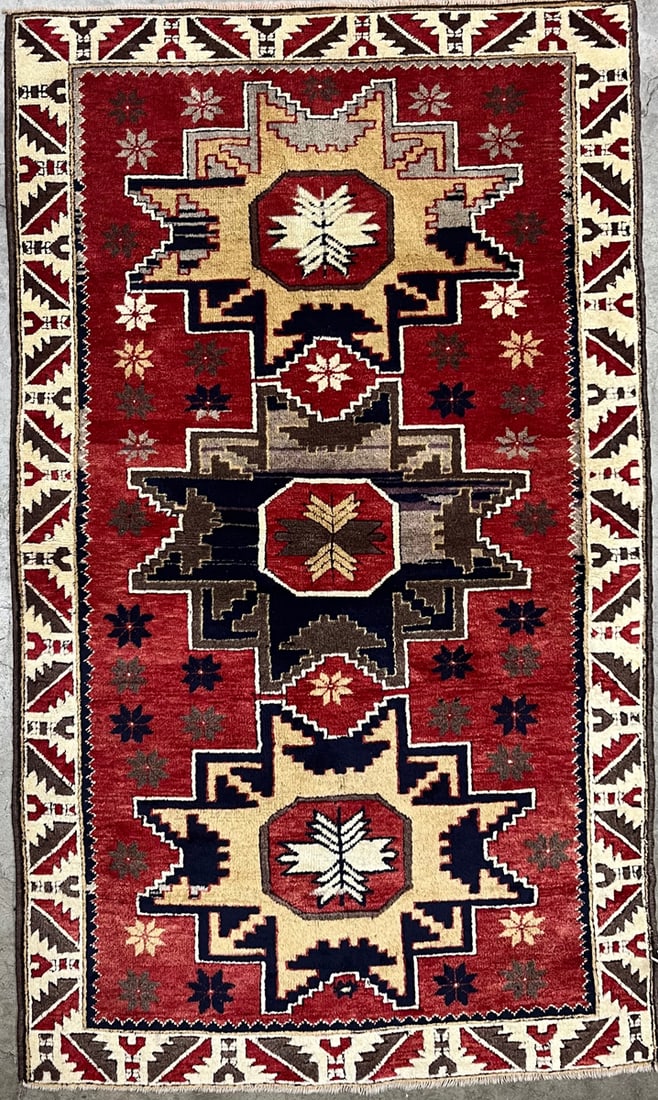 Tashpinar - Geometric Accent Rug, 3'-3" X 5'-5" (1 of 4)