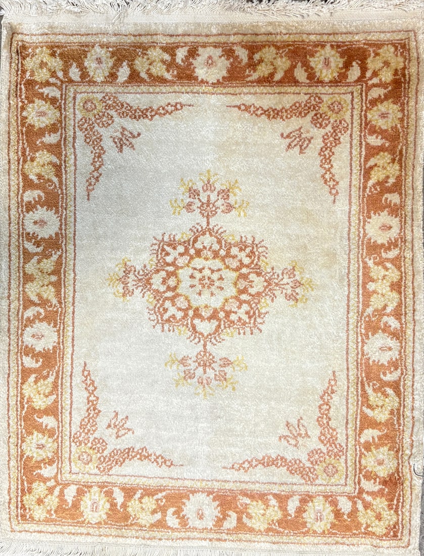 Flosh - Medallioni Accent Rug, 1'-7" X 2'-0": Size: 1'-7" X 2'-0" Country of Origin: TUR Color: MLT Border: ORG Advertised Retail Price: $ 650 Tag No. 12137