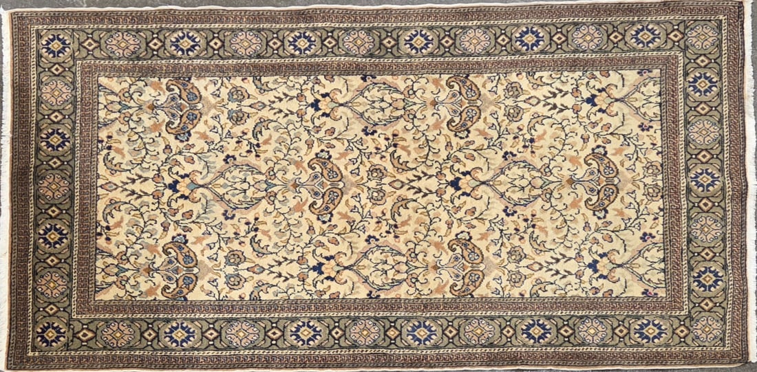 Cappadocia-A Runner, 3'-11" X 6'-0": Size: 3'-11" X 6'-0" Country of Origin: TUR Color: CRE Border: SAG Advertised Retail Price: $ 3500 Tag No. 10302 Shipping available. 