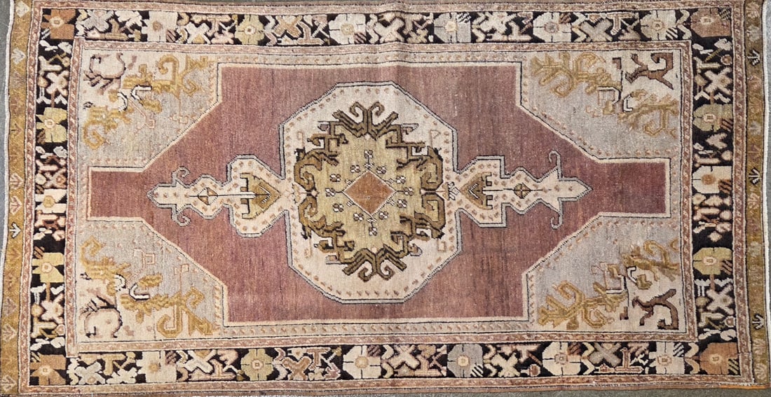 Konya - Medallion Runner, 3'-10" X 6'-2": Size: 3'-10" X 6'-2" Country of Origin: TUR Color: MLT Border: BLC Advertised Retail Price: $ 2125 Tag No. 11538 Shipping available. 