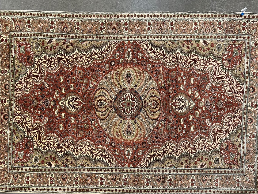 Cappadocia-M Area Rug, 6'-7" X 9'-11": Size: 6'-7" X 9'-11" Country of Origin: TUR Color: RUS Border: TAN Advertised Retail Price: $ 5500 Tag No. 10107 Shipping available. 