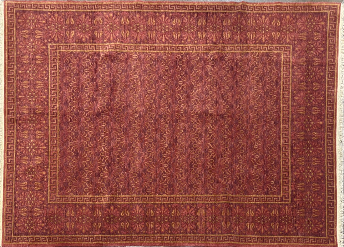 Ushak-Floral Area Rug, 6'-7" X 9'-0": Size: 6'-7" X 9'-0" Country of Origin: TUR Color: SKM Border: BLC Advertised Retail Price: $ 5030 Tag No. 12693 Shipping available. 