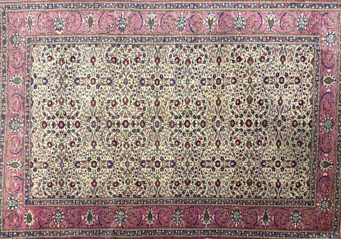 Cappadocia-A Area Rug, 6'-6" X 9'-7": Size: 6'-6" X 9'-7" Country of Origin: TUR Color: BGE Border: RED Advertised Retail Price: $ 5500 Tag No. 10059 Shipping available. 