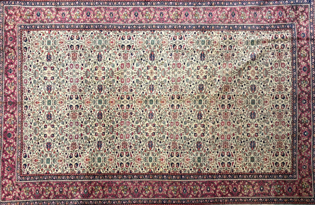 Cappadocia-F Area Rug, 6'-5" X 9'-8": Size: 6'-5" X 9'-8" Country of Origin: TUR Color: CRE Border: RED Advertised Retail Price: $ 5500 Tag No. 10090 Shipping available. 
