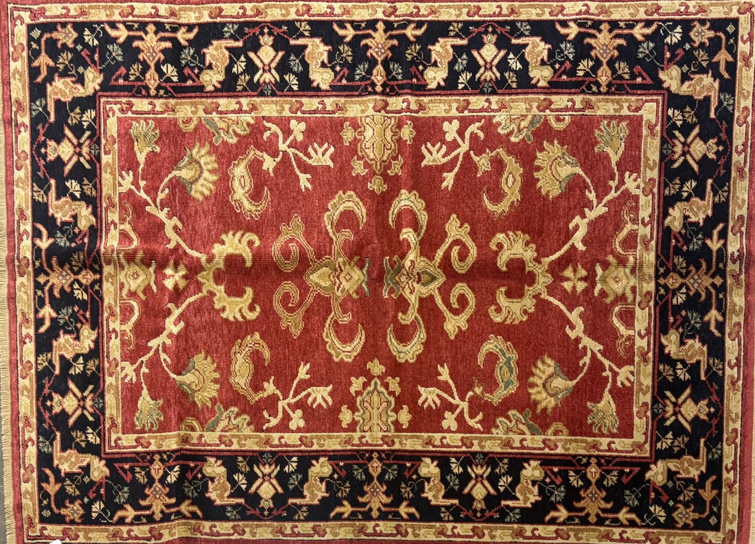 Ushak-All Ov Area Rug, 6'-2" X 8'-7": Size: 6'-2" X 8'-7" Country of Origin: IND Color: MAR Border: DB Advertised Retail Price: $ 4495 Tag No. 12694 Shipping available. 