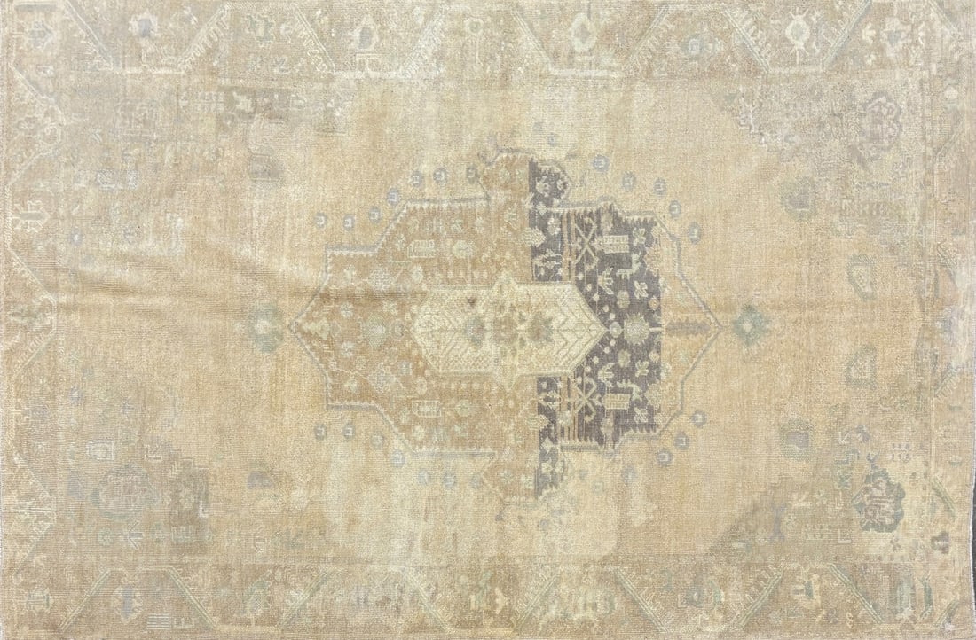 Konya - Medallion Area Rug, 5'-6" X 8'-2": Size: 5'-6" X 8'-2" Country of Origin: TUR Color: SND Border: TAP Advertised Retail Price: $ 3145 Tag No. 11892 Shipping available. 