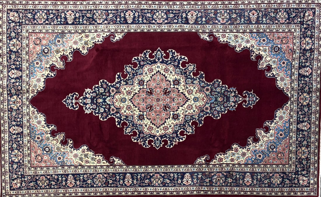 Ladik - Medallioni Area Rug, 5'-4" X 9'-1": Size: 5'-4" X 9'-1" Country of Origin: TUR Color: MAR Border: IVR Advertised Retail Price: $ 1950 Tag No. 10527 Shipping available.