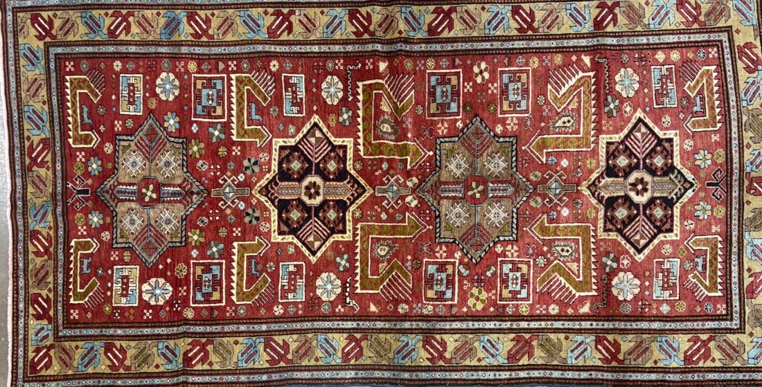 Ushak - Gallery Area Rug, 5'-3" X 10'-2": Size: 5'-3" X 10'-2" Country of Origin: CAU Color: BRS Border: NAV Advertised Retail Price: $ 6450 Tag No. 11894 Shipping available.