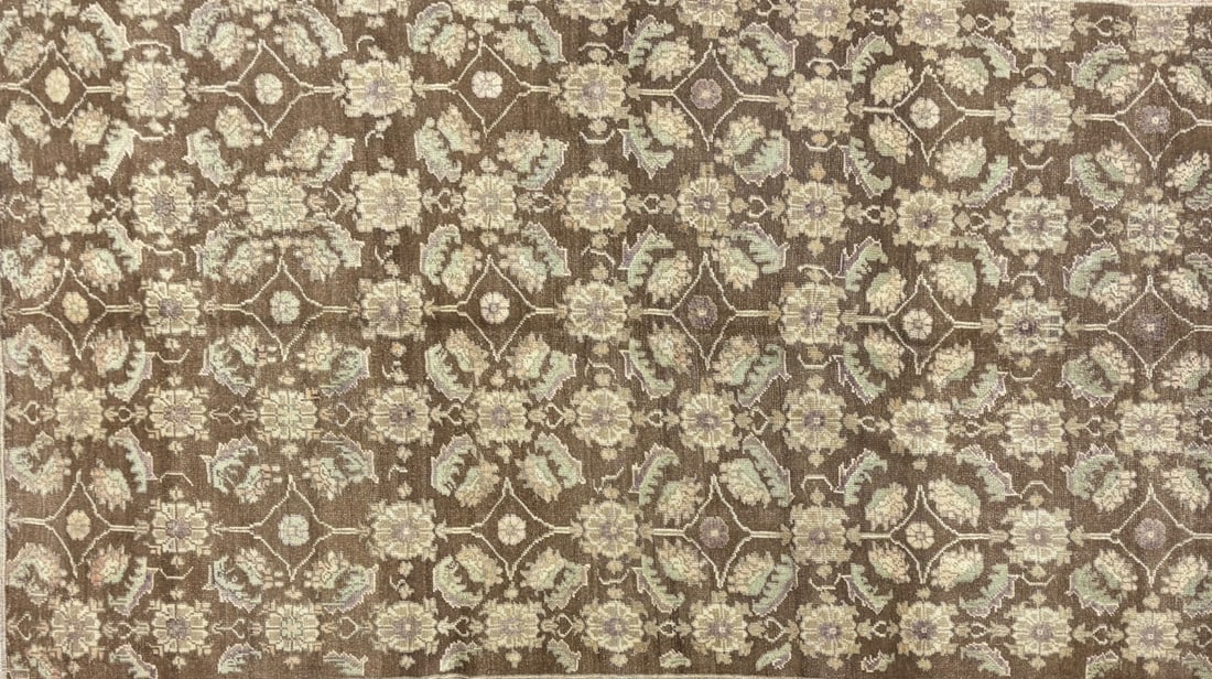 Ushak-Floral Area Rug, 5'-0" X 8'-9": Size: 5'-0" X 8'-9" Country of Origin: TUR Color: BRW Border: ORG Advertised Retail Price: $ 3060 Tag No. 11798 Shipping available.