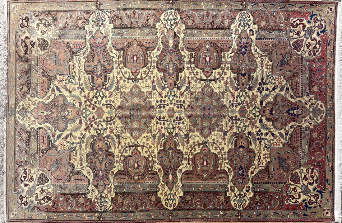 Cappadocia-M Area Rug, 5'-0" X 7'-5": Size: 5'-0" X 7'-5" Country of Origin: TUR Color: IVR Border: MLT Advertised Retail Price: $ 4500 Tag No. 10237 Shipping available.