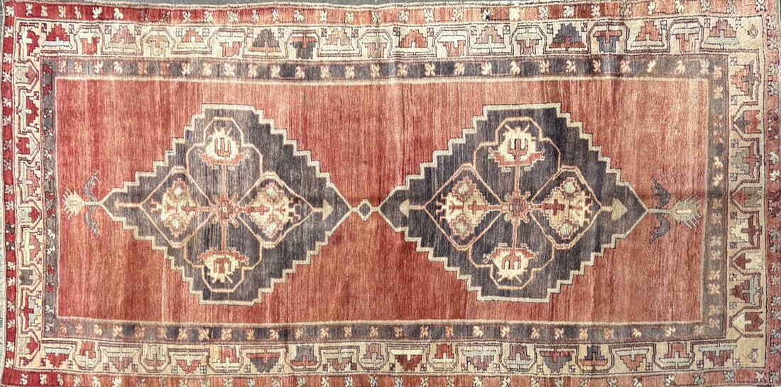 Konya - Gallery Area Rug, 4'-9" X 9'-9": Size: 4'-9" X 9'-9" Country of Origin: TUR Color: BRN Border: MLT Advertised Retail Price: $ 4165 Tag No. 11808 Shipping available.