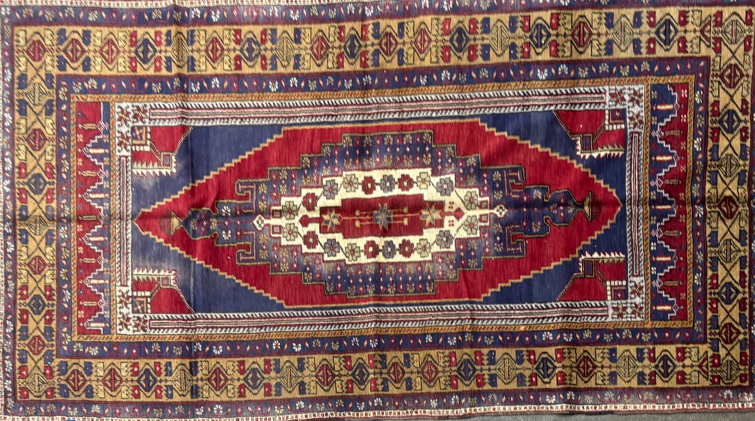 Tashpinar - Gallery Area Rug, 4'-9" X 9'-0": Size: 4'-9" X 9'-0" Country of Origin: TUR Color: MLT Border: OLV Advertised Retail Price: $ 4275 Tag No. 11854 Shipping available.