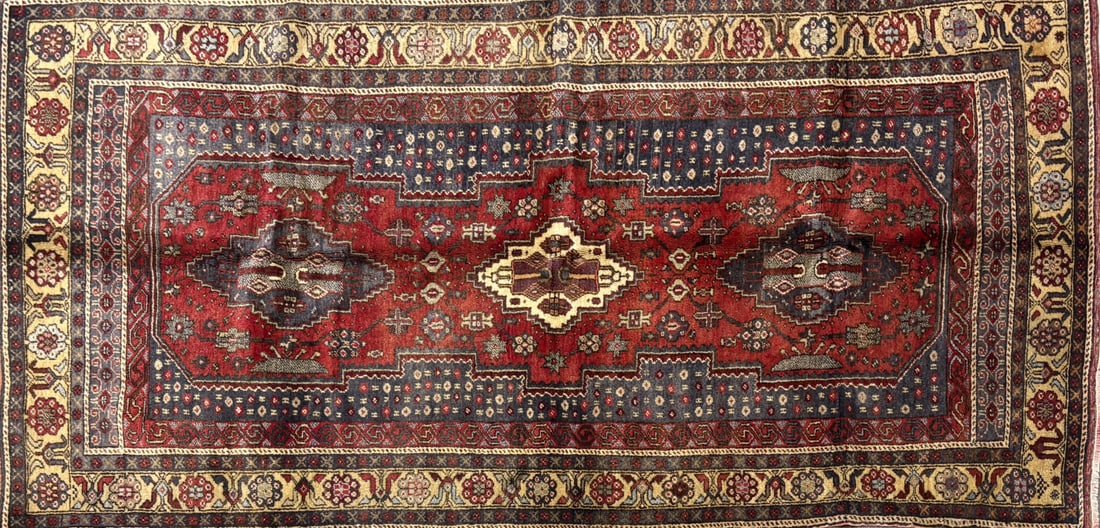 Tashpinar - Gallery Area Rug, 4'-8" X 9'-9": Size: 4'-8" X 9'-9" Country of Origin: TUR Color: BRN Border: BGE Advertised Retail Price: $ 3550 Tag No. 11779 Shipping available.