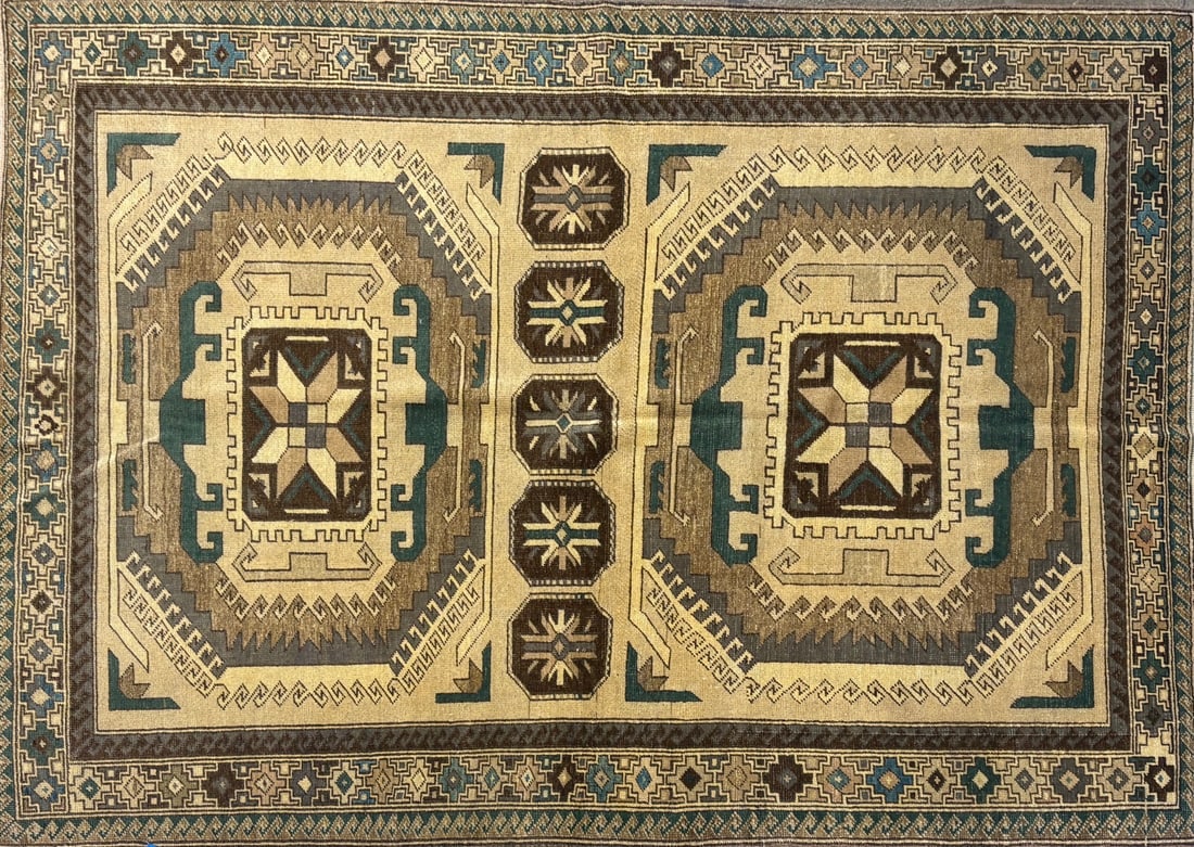Konya - Geometric Area Rug, 4'-7" X 6'-7": Size: 4'-7" X 6'-7" Country of Origin: TUR Color: MLT Border: MLT Advertised Retail Price: $ 2105 Tag No. 11650 Shipping available.