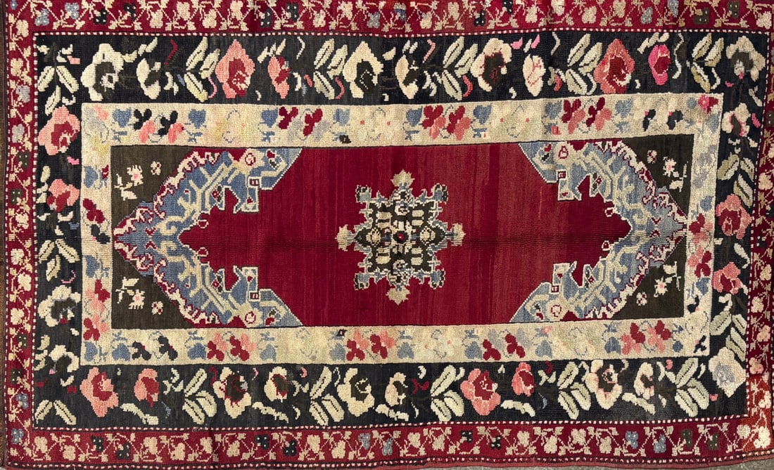 Konya - Medallion Area Rug, 4'-2" X 6'-11": Size: 4'-2" X 6'-11" Country of Origin: TUR Color: BRS Border: MLT Advertised Retail Price: $ 2885 Tag No. 11543 Shipping available.