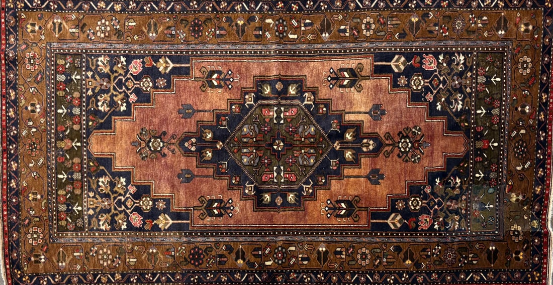 Yahyali - Medallion Area Rug, 4'-2" X 7'-10": Size: 4'-2" X 7'-10" Country of Origin: TUR Color: MLT Border: BRW Advertised Retail Price: $ 4500 Tag No. 11870 Shipping available.