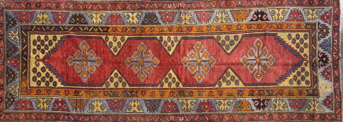 Sivas - Gallery Area Rug, 4'-2" X 10'-7": Size: 4'-2" X 10'-7" Country of Origin: TUR Color: BRS Border: MLT Advertised Retail Price: $ 5660 Tag No. 12395 Shipping available.