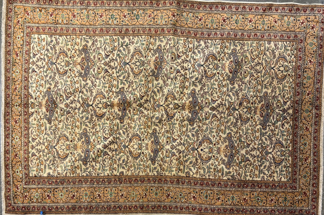 Cappadocia-A Area Rug, 4'-11" X 7'-3": Size: 4'-11" X 7'-3" Country of Origin: TUR Color: IVR Border: ORG Advertised Retail Price: $ 4500 Tag No. 10260 Shipping available.