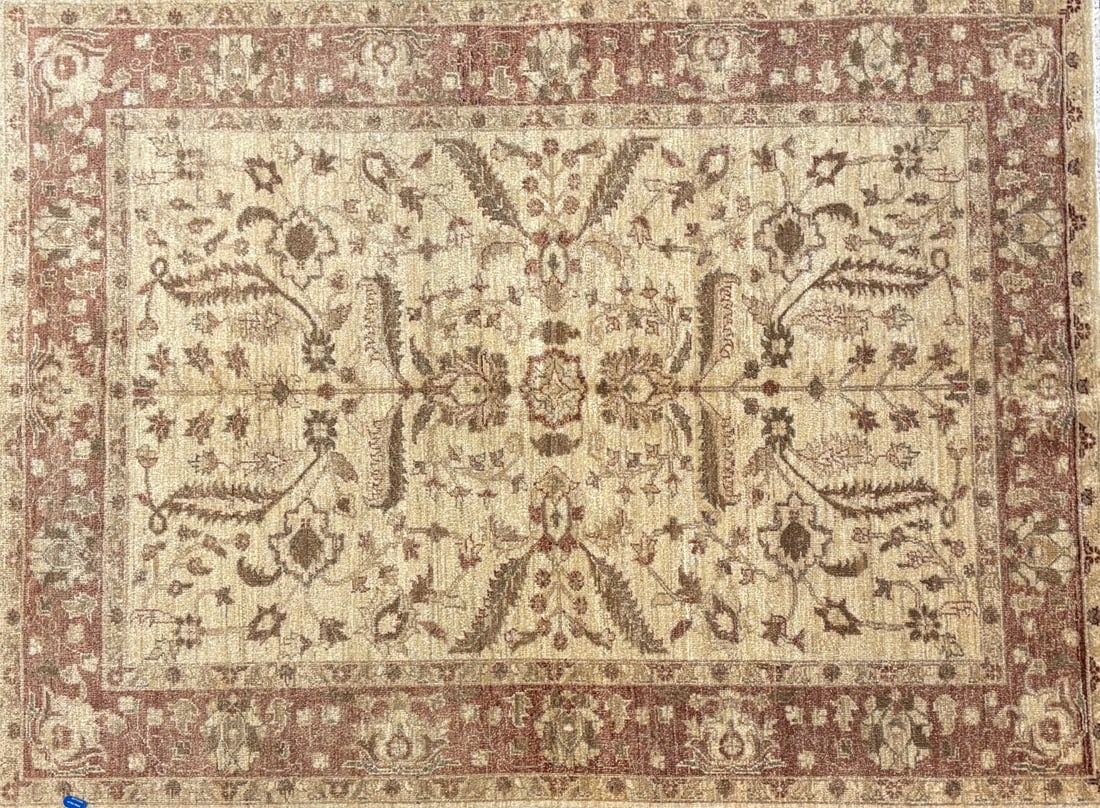 Ushak- Area Rug, 4'-11" X 6'-6": Size: 4'-11" X 6'-6" Country of Origin: TRK Advertised Retail Price: $ 2395 Tag No. 14506 Shipping available.