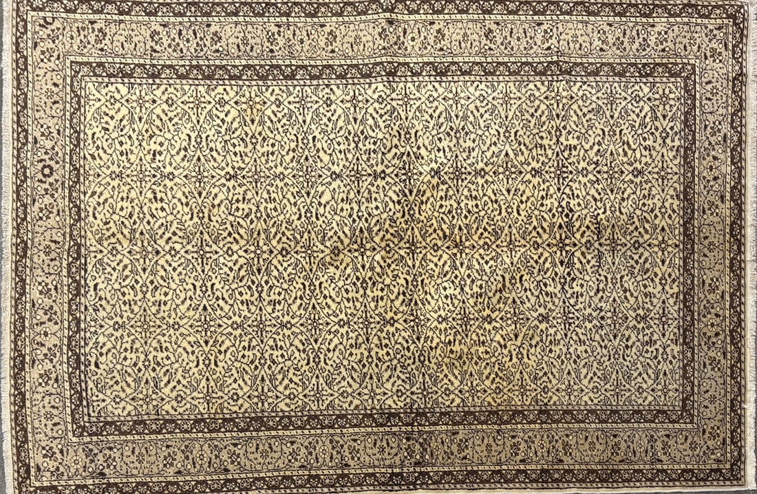 Cappadocia-F Area Rug, 4'-11" X 7'-2": Size: 4'-11" X 7'-2" Country of Origin: TUR Color: IVR Border: TAP Advertised Retail Price: $ 4500 Tag No. 10271 Shipping available.