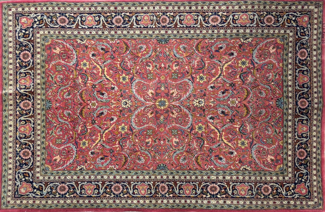 Hereke-All O Area Rug, 4'-11" X 7'-5": Size: 4'-11" X 7'-5" Country of Origin: TUR Color: RED Border: GLD Advertised Retail Price: $ 3650 Tag No. 10477 Shipping available.