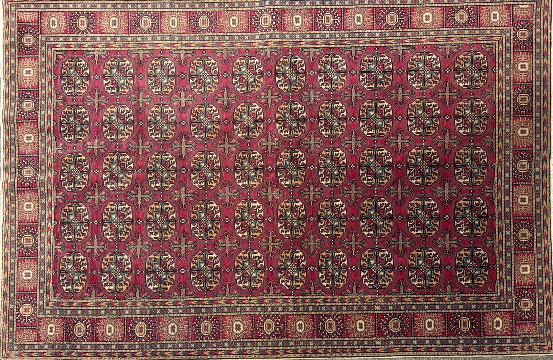 Cappadocia-G Area Rug, 4'-1" X 7'-2": Size: 4'-1" X 7'-2" Country of Origin: TUR Color: RED Border: NAV Advertised Retail Price: $ 4500 Tag No. 10231 Shipping available. 