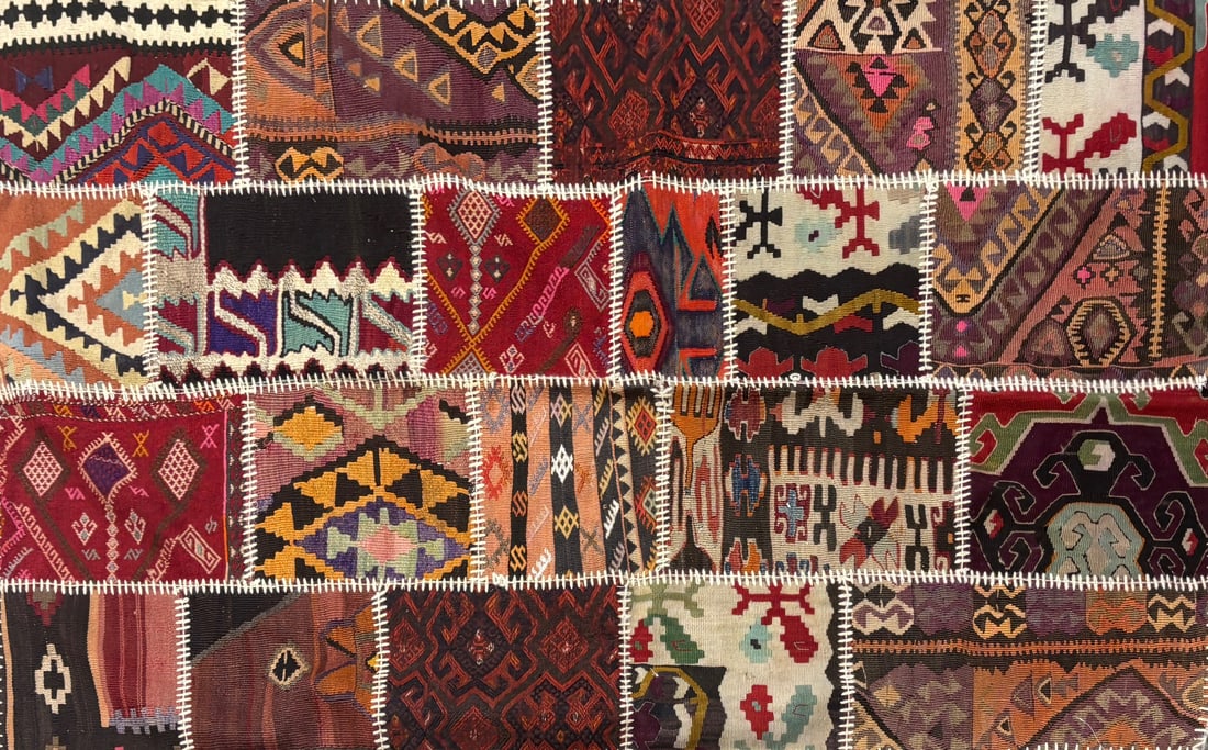 Patchwork-Pa Area Rug, 4'-1" X 6'-8": Size: 4'-1" X 6'-8" Country of Origin: TUR Color: MLT Border: Advertised Retail Price: $ 1250 Tag No. 10993 Shipping available.
