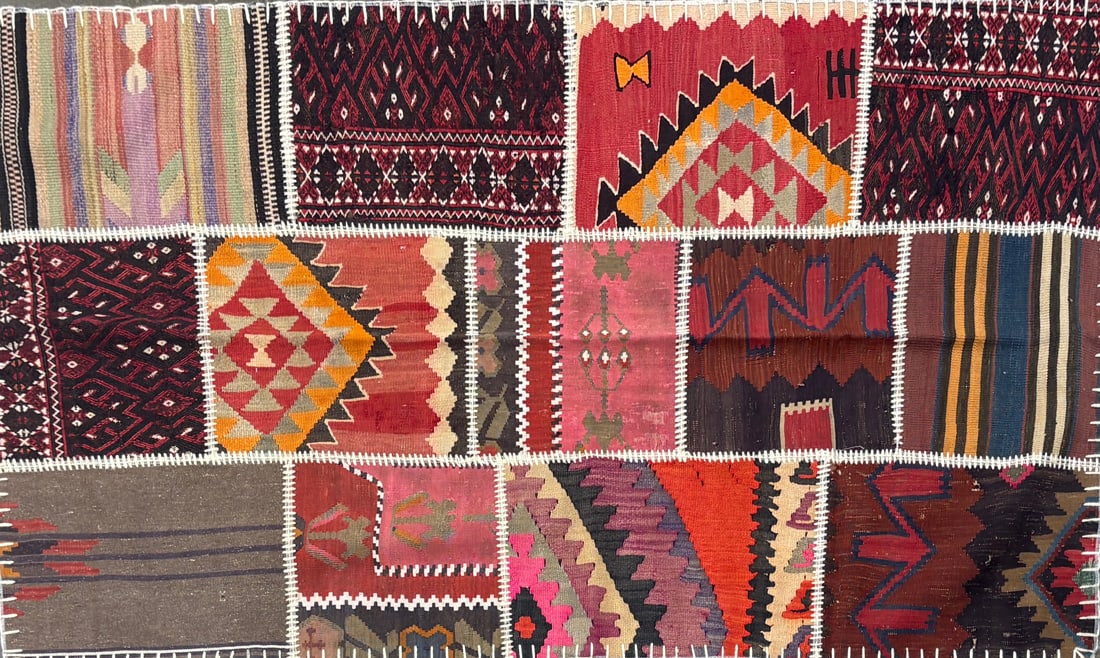 Patchwork-Pa Area Rug, 3'-9" X 6'-10": Size: 3'-9" X 6'-10" Country of Origin: TUR Color: MLT Border: Advertised Retail Price: $ 1250 Tag No. 10997 Shipping available. 