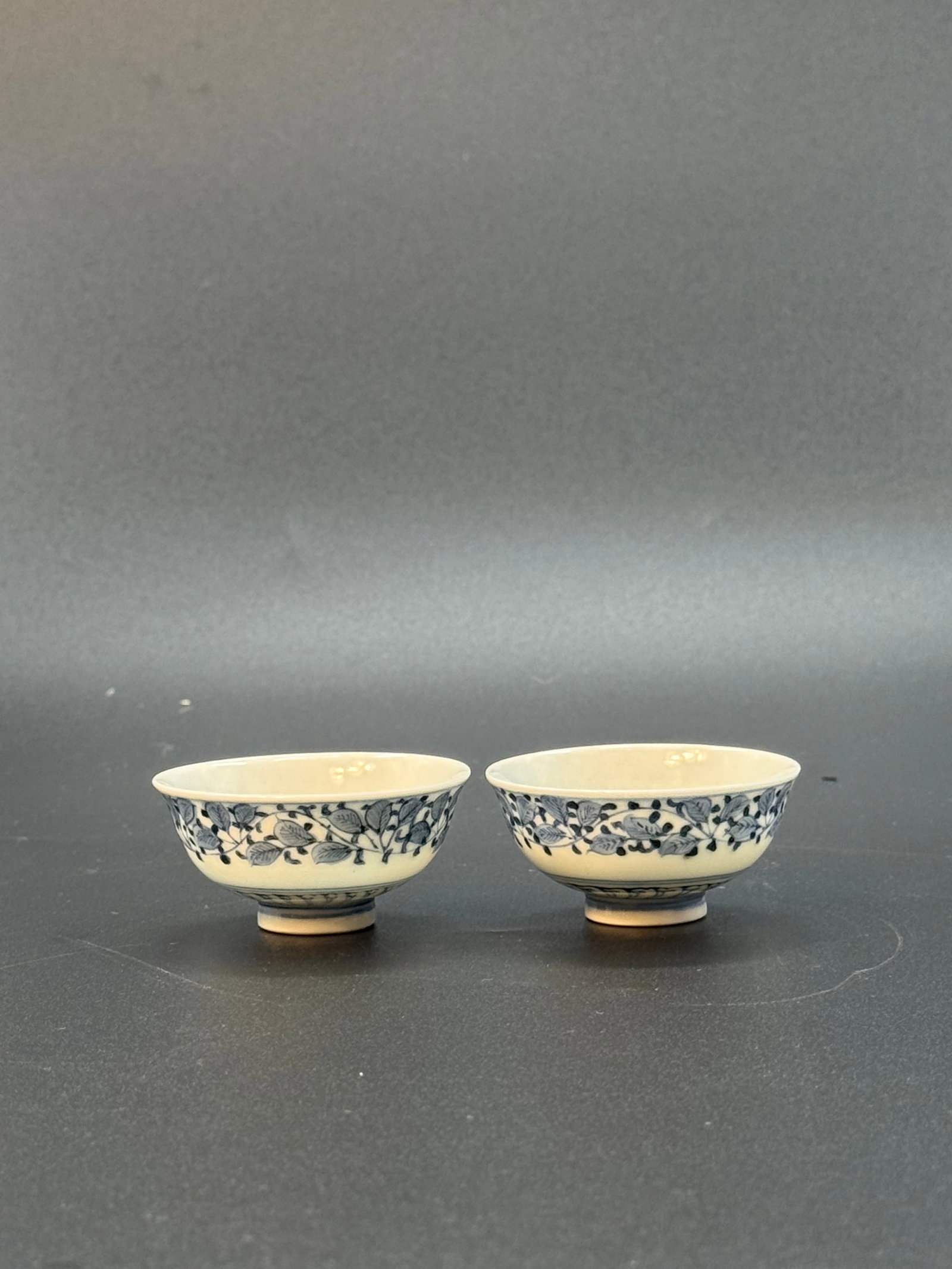 blue and white tea cup set without bottom plate: 20th Century, D:5.5cm