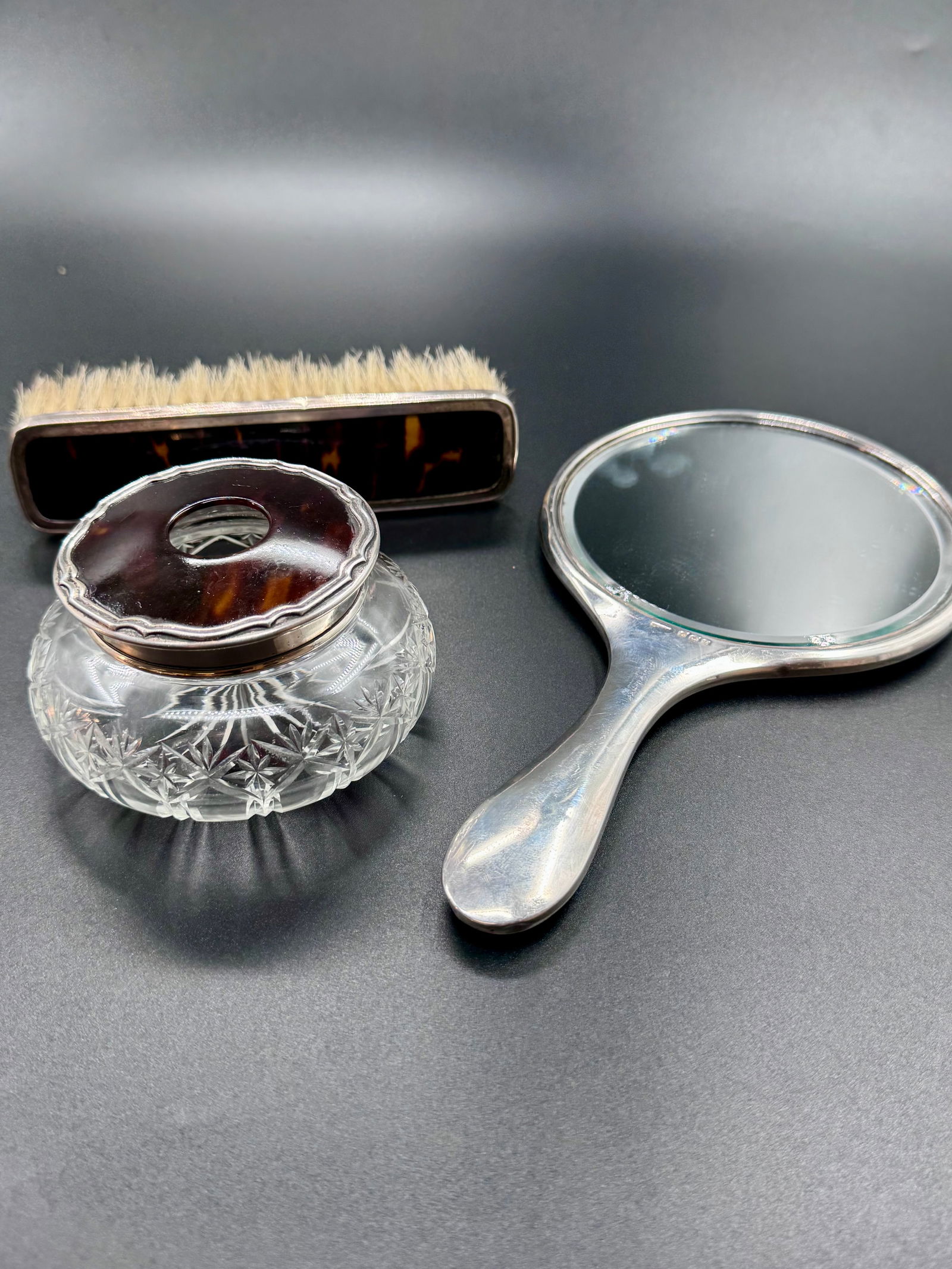 A 1924,English sterling/shell vanity set (1 of 5)