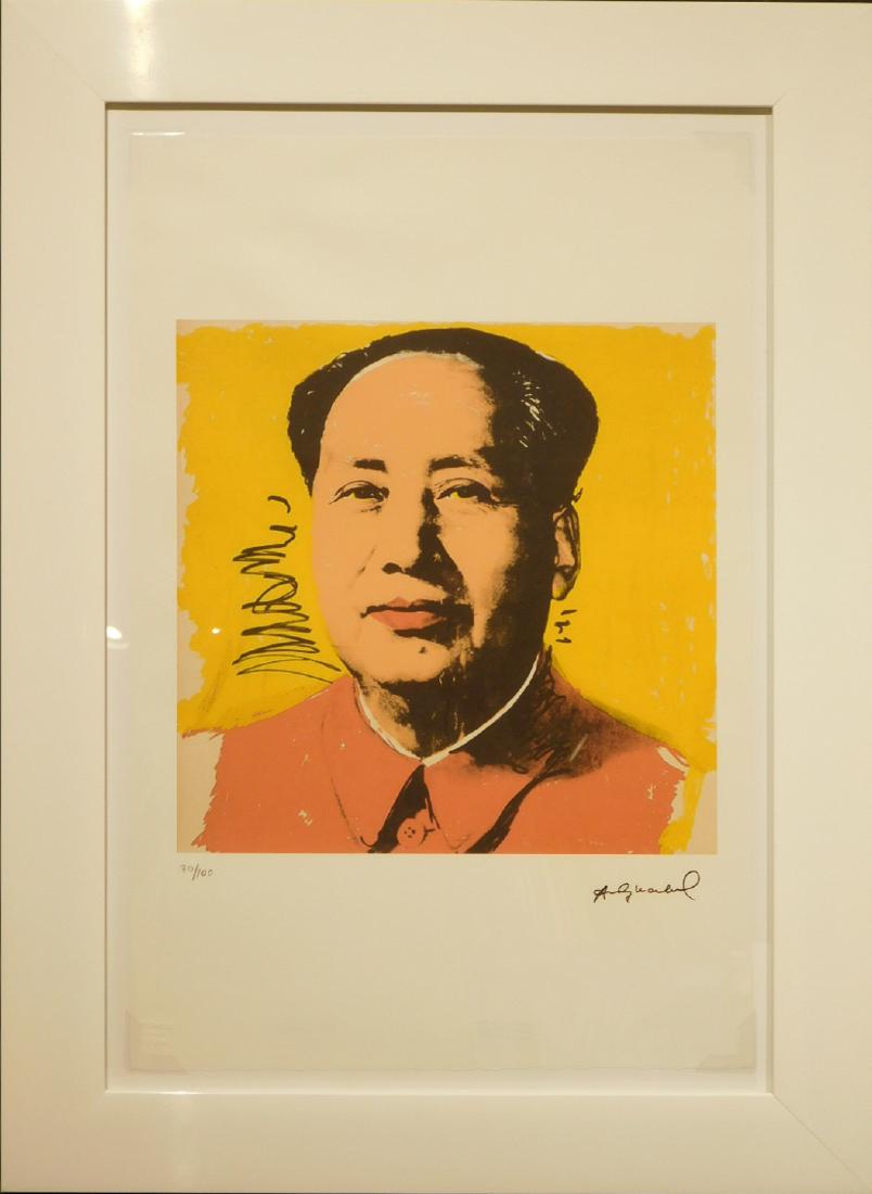 Manner of Andy Warhol: Mao (yellow): Manner of Andy Warhol: Mao (Yellow), chromolithograph edition, pencil numbered 70/100, signed in the plate, marked with the blindstamp of Georges Israel Editeur, and the rubber stamp Impressions of Le